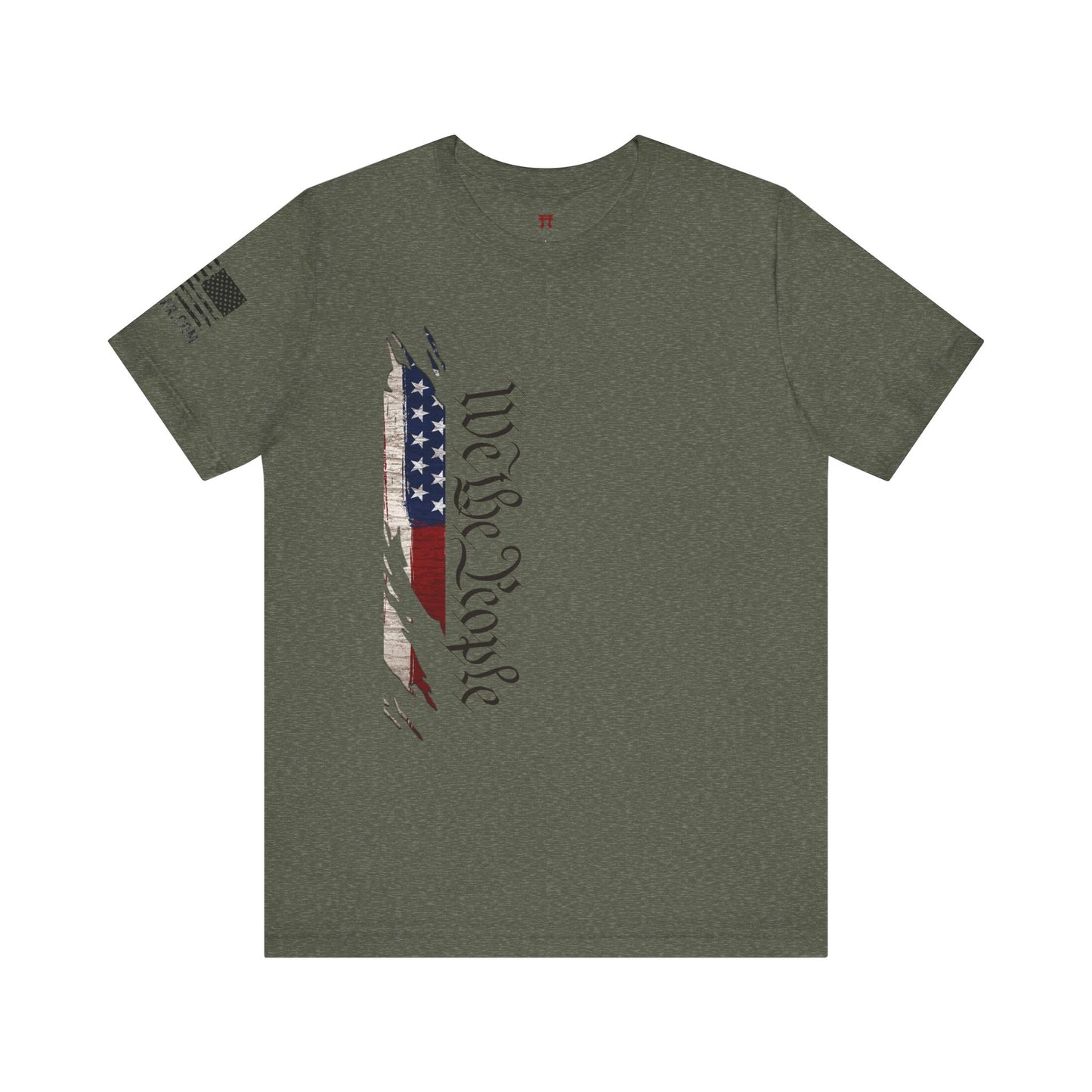 Rakkgear We The People Vertical Flag Short Sleeve Tee in Army Green