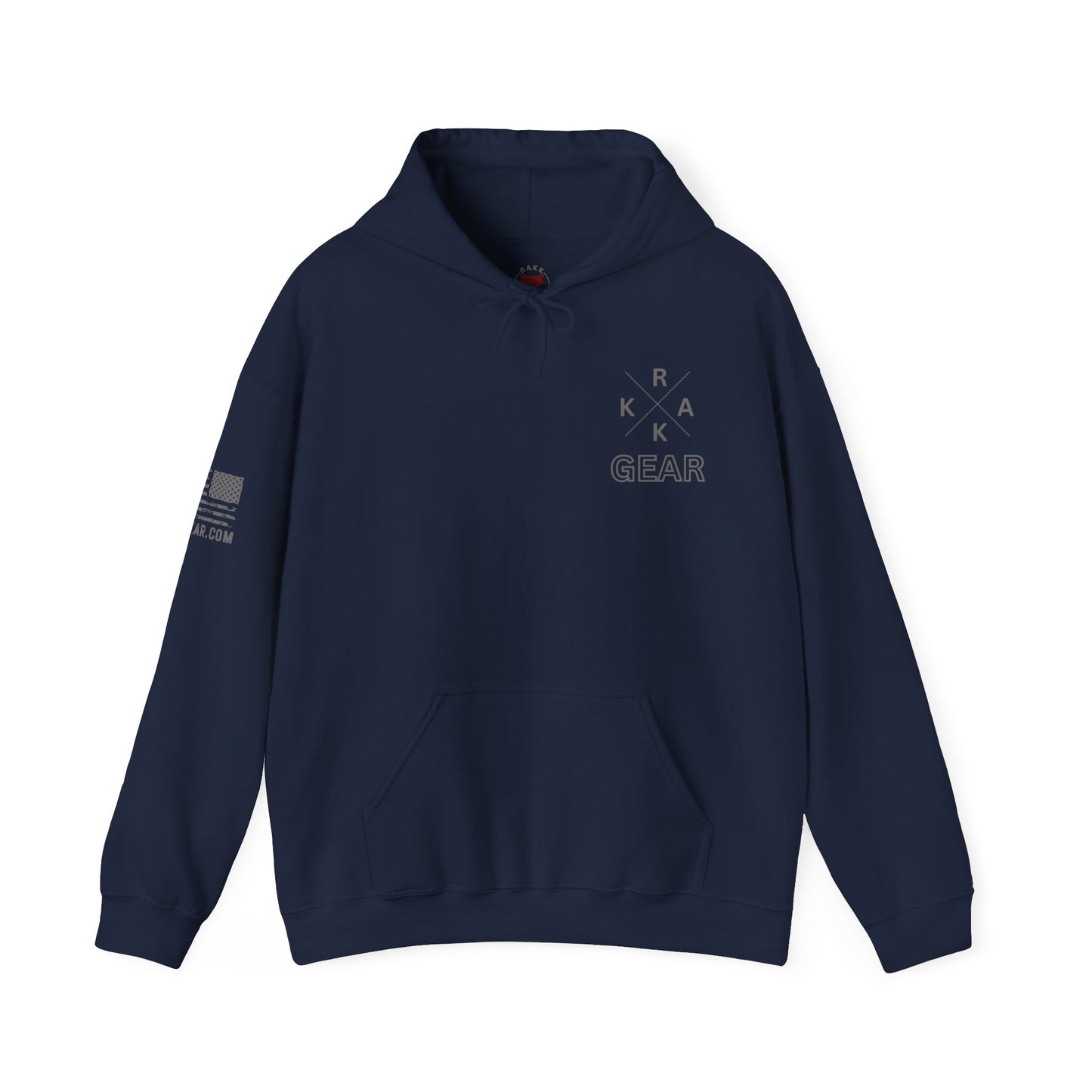 Rakkgear Rebuilding Heavy Hoodie in navy blue