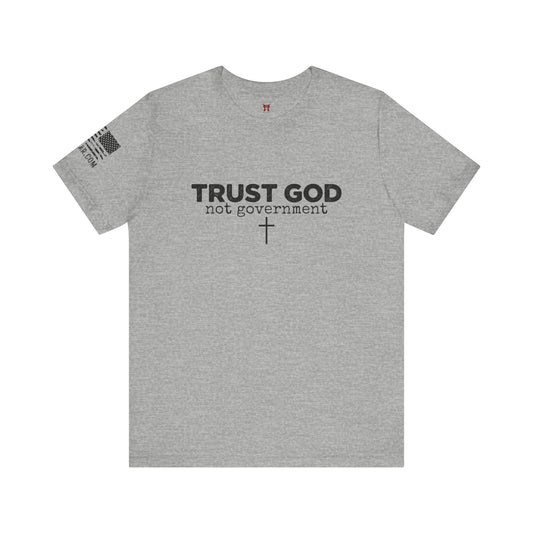 Rakkgear Trust GOD Not Government Short Sleeve Tee in Grey