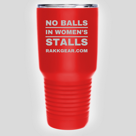Rakkasans No Balls Laser Etched 30 oz Tumbler in red