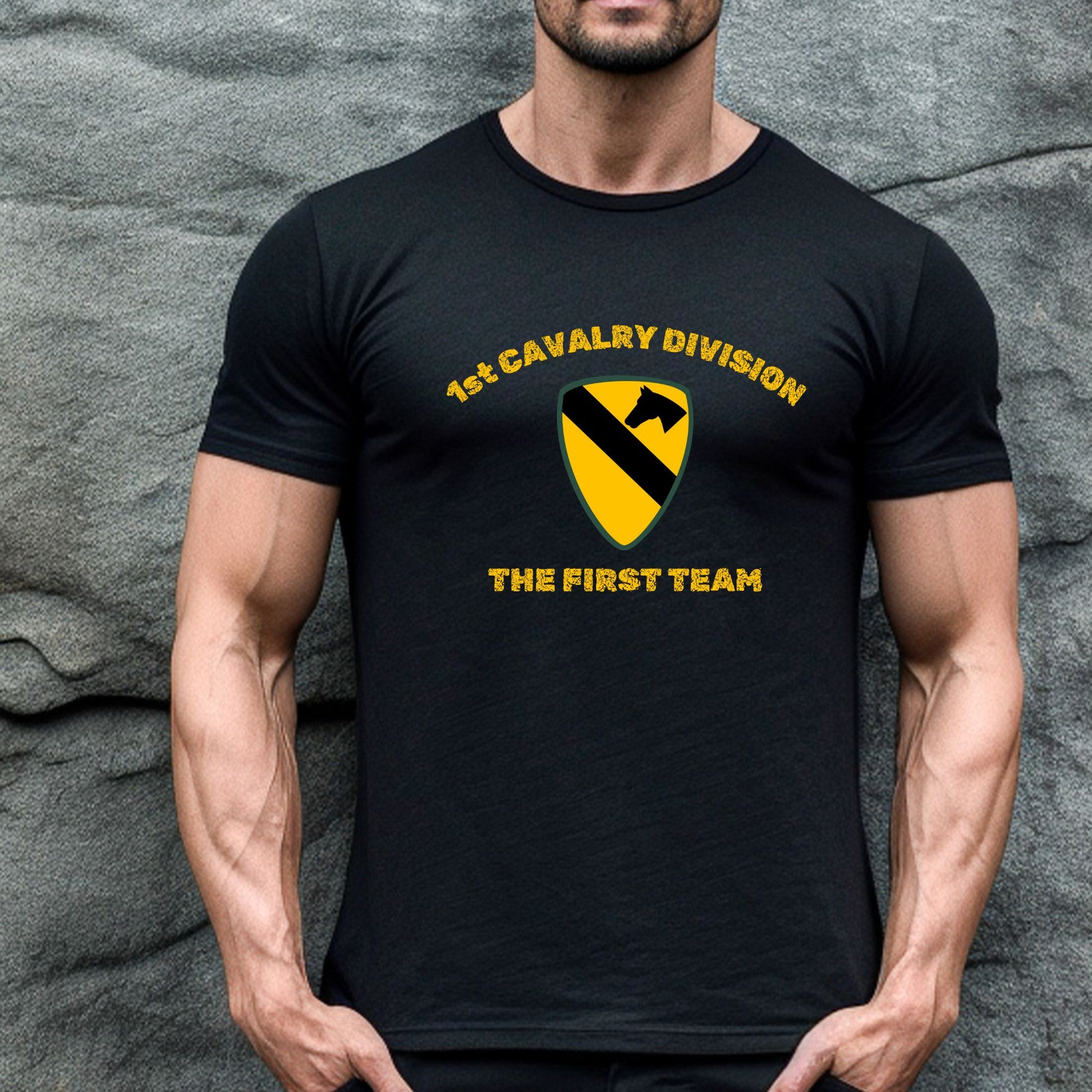 Rakkgear 1st Cav Color Print Tee in black