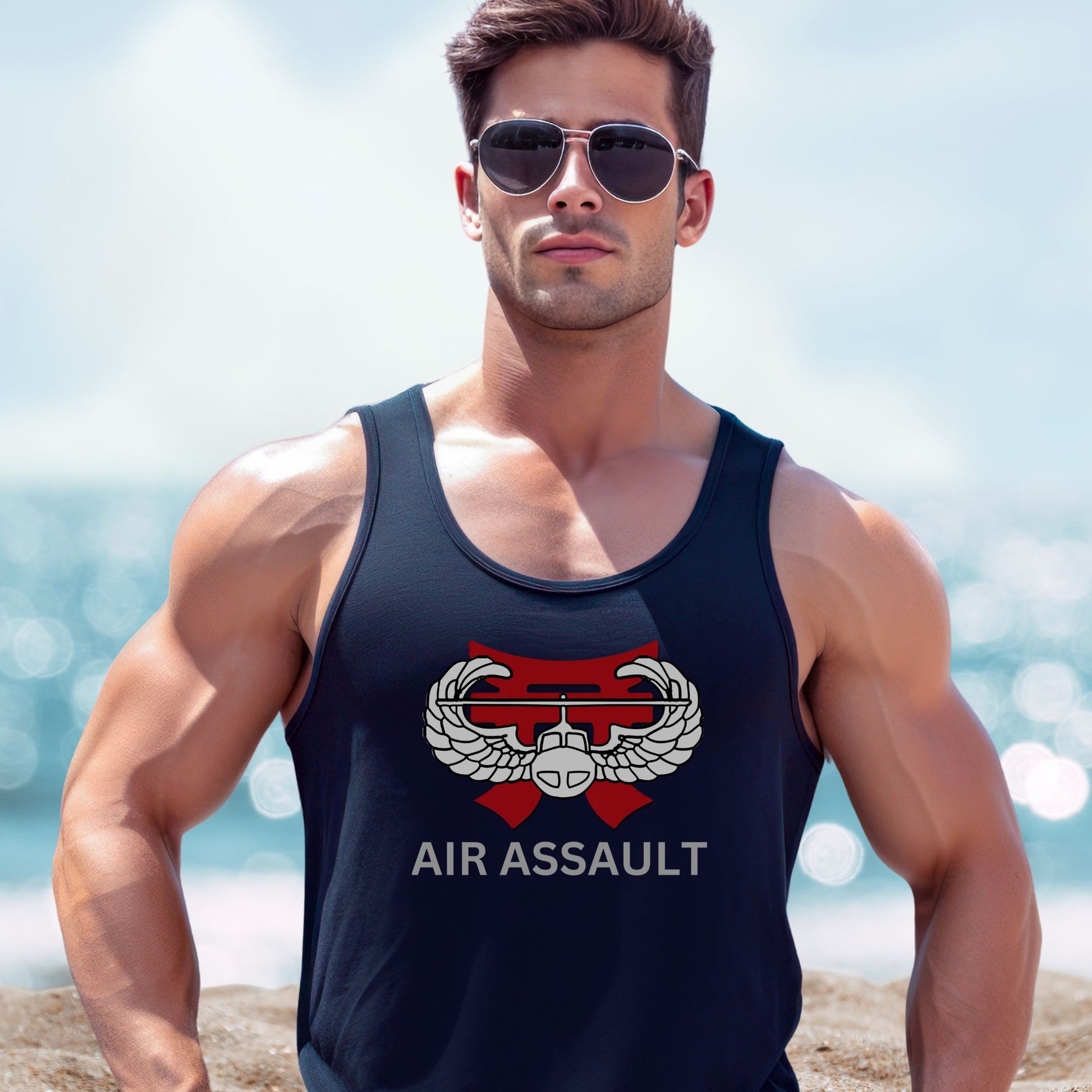 Rakkgear Air Assault Tank Top in navy blue