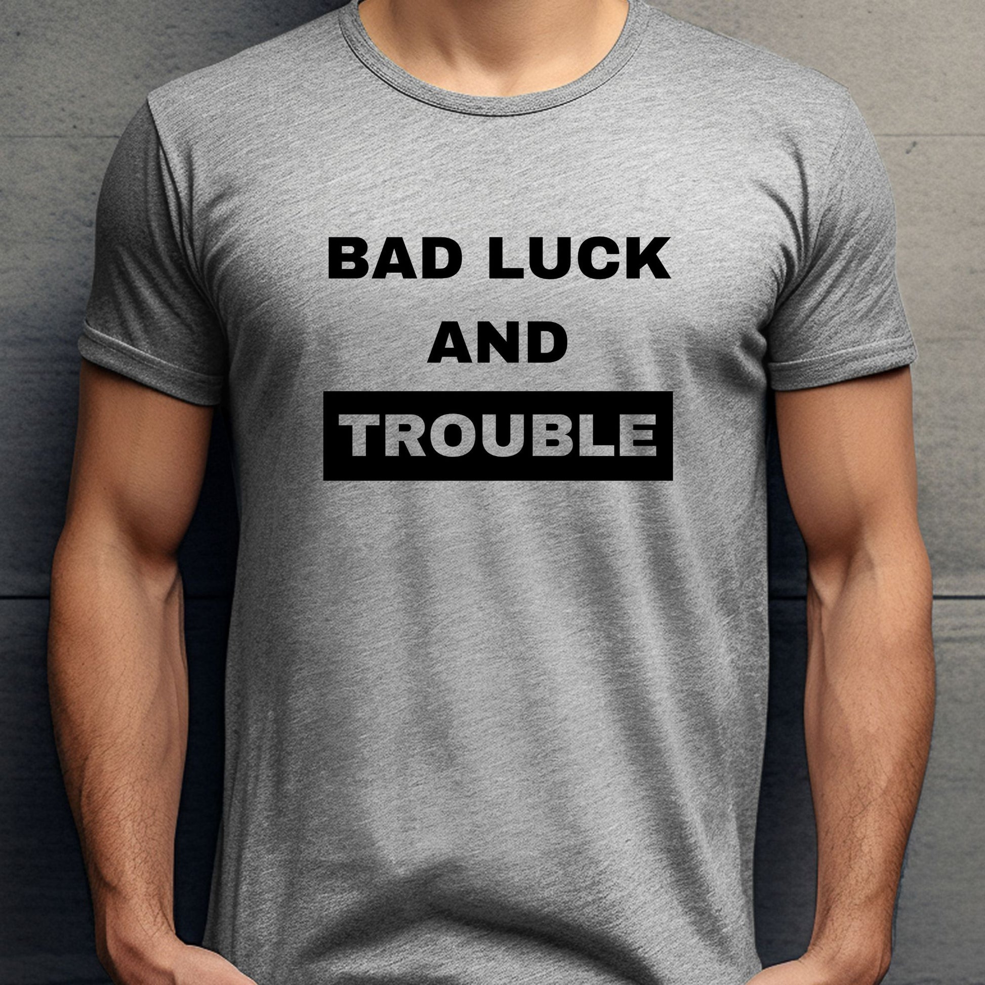 Rakkgear Men's Bad Luck and Trouble Short Sleeve Tee in Grey