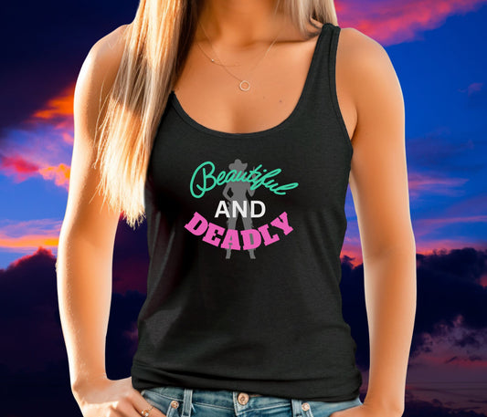 Rakkgear Women's Beautiful and Deadly Tank Top in black