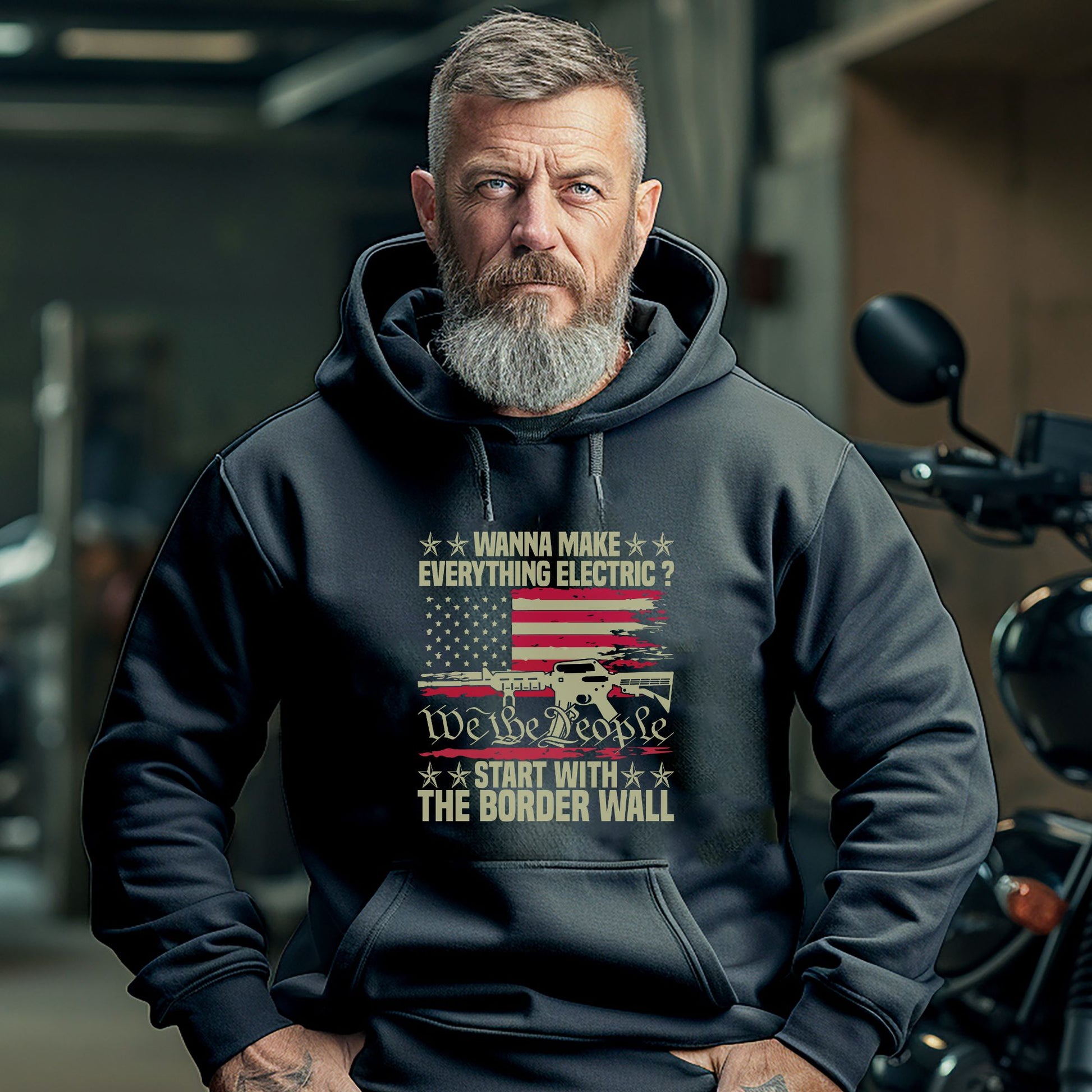 Rakkgear Build The Wall Heavy Hoodie in Black