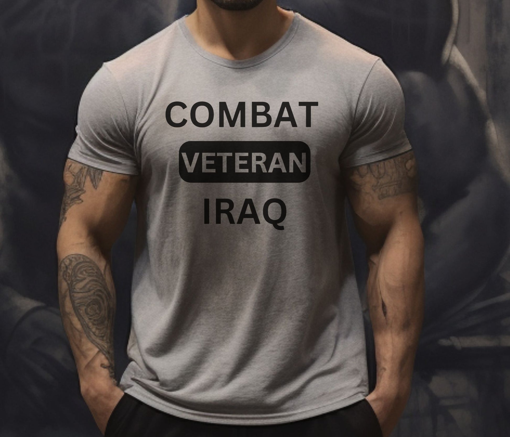 Rakkgear IRAQ Veteran Short Sleeve Tee in sports grey