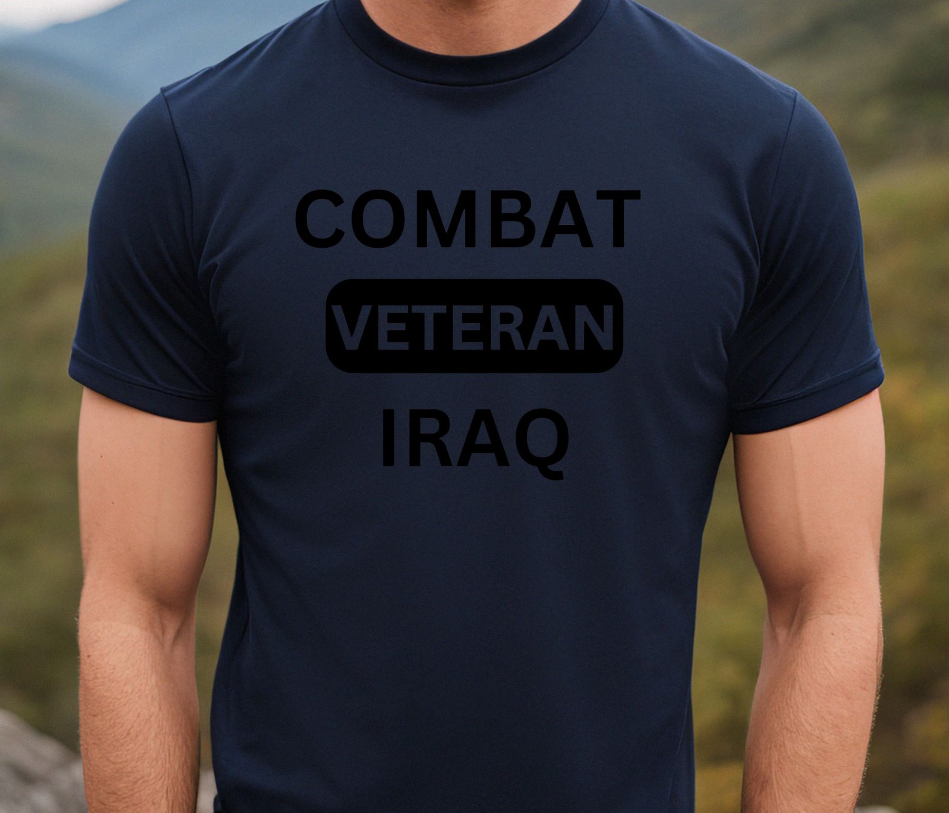 Rakkgear IRAQ Veteran Short Sleeve Tee in navy blue