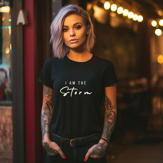 Rakkgear Women's I Am The Storm Short Sleeve Tee in black