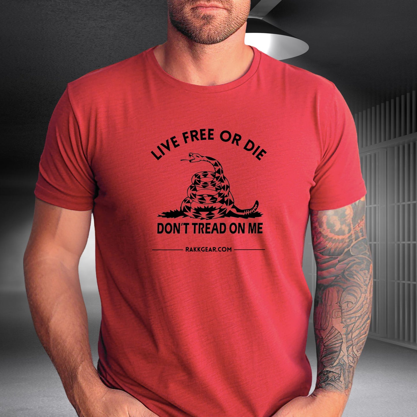 Rakkgear Live Free or Die Short Sleeve Tee in red