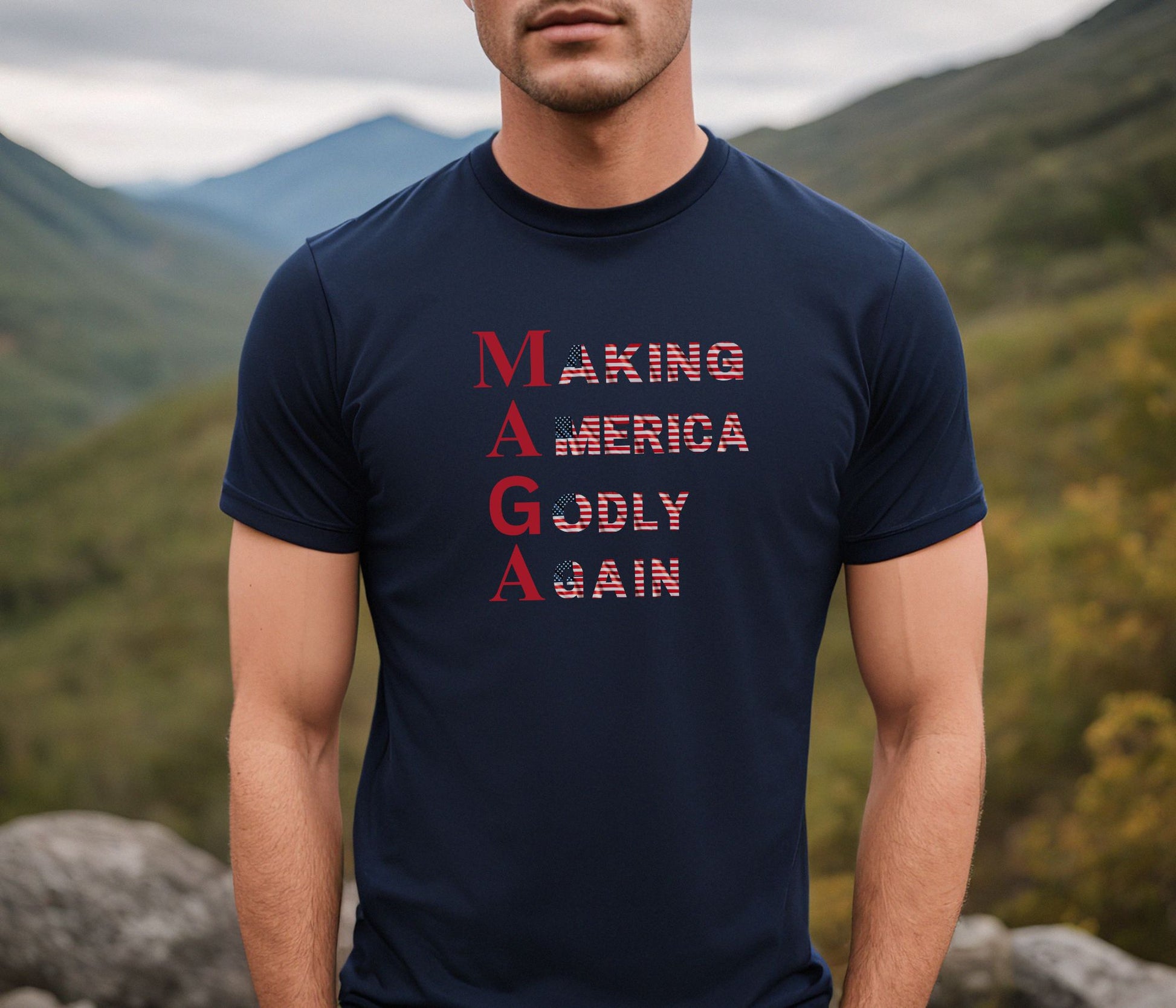 Rakkgear MAGA Short Sleeve Tee in navy blue