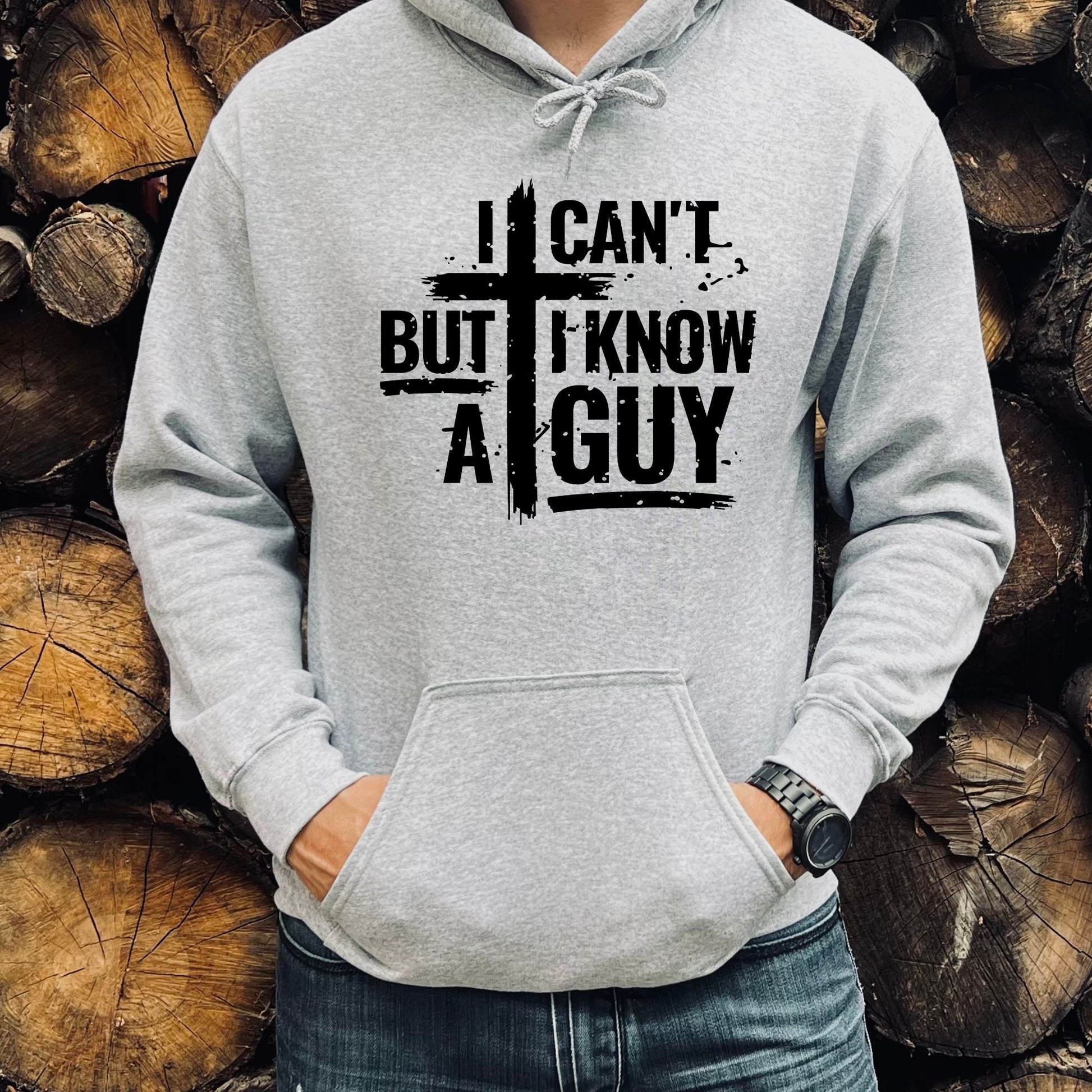 Rakkgear I Can't But I know A Guy Heavy Hoodie in grey