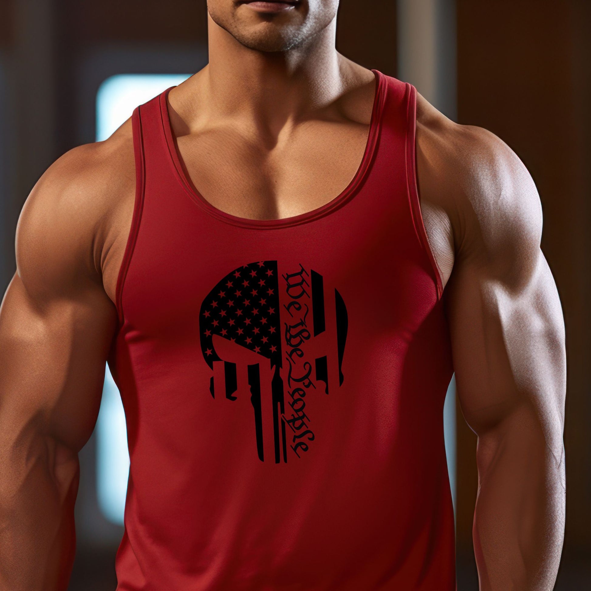 Rakkgear Punisher We The People Tank Top in red