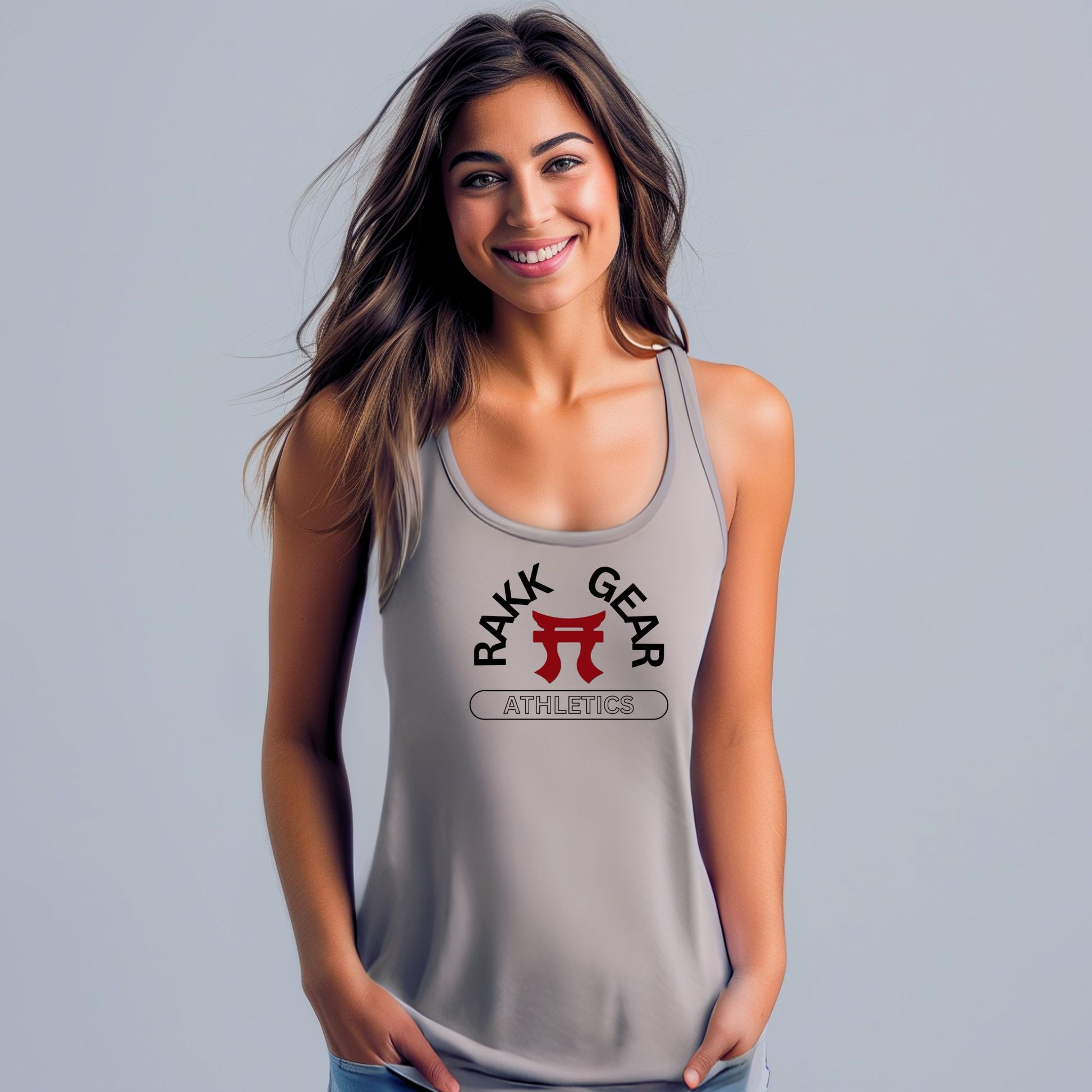 Rakkgear Athletics Women's Racerback Tank Top in grey