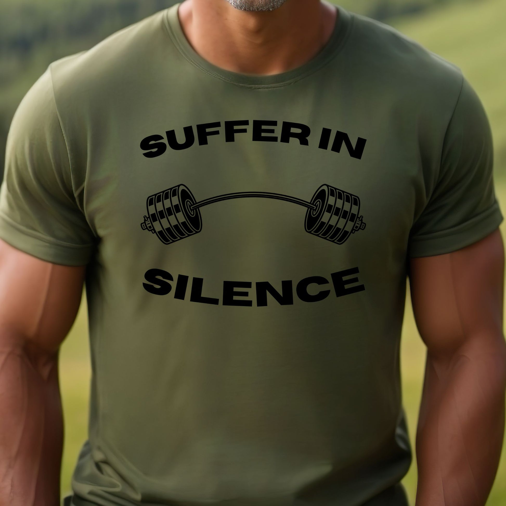 Rakkgear Suffer in Silence Short Sleeve Tee in Military Green