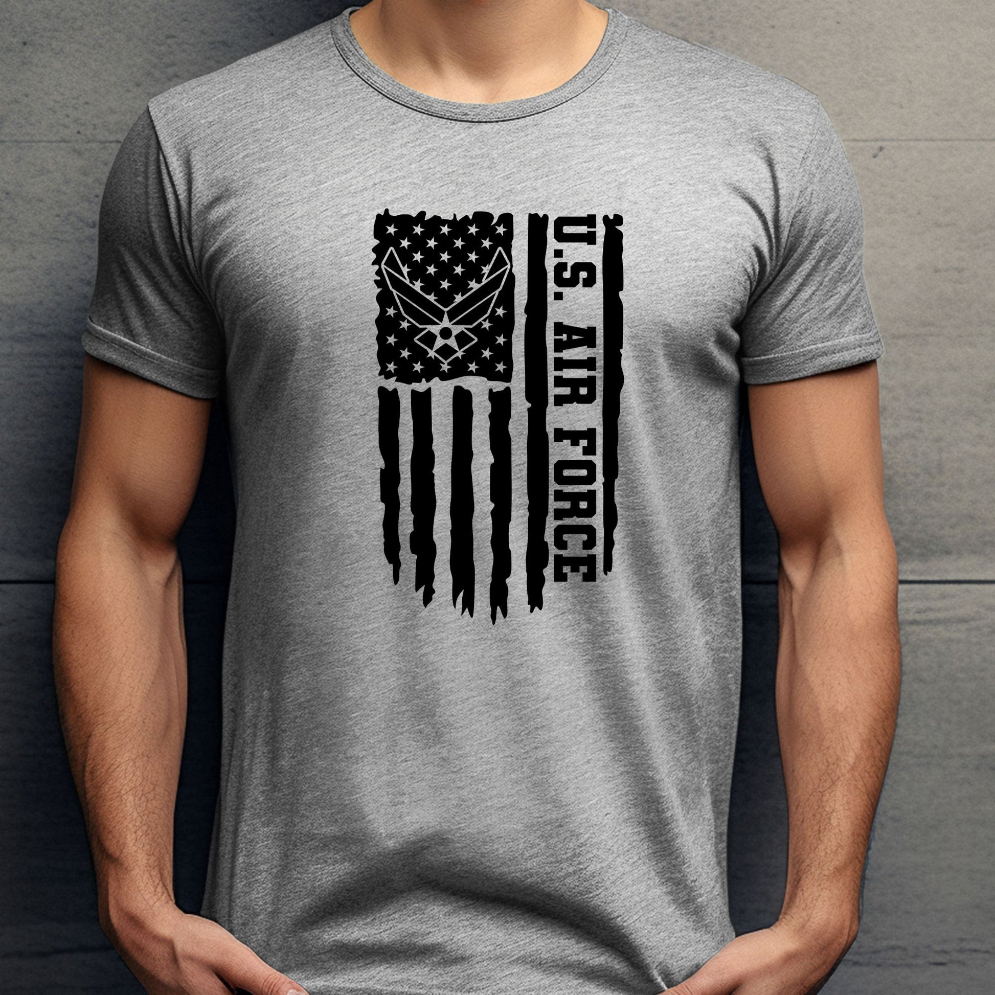 Rakkgear USAF Flag Short Sleeve Tee in grey