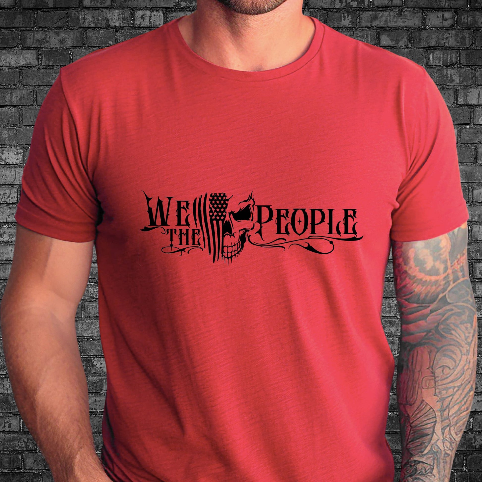 Rakkgear We The People Skull Short Sleeve Tee in red