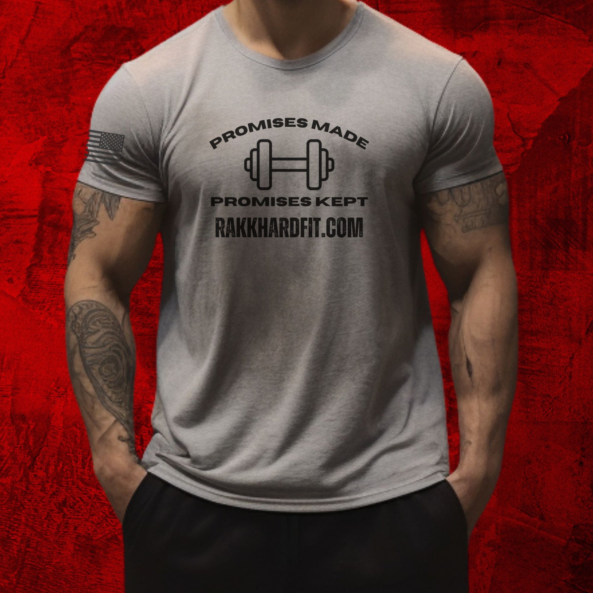 Rakkgear Promises made short sleeve tee in sports grey