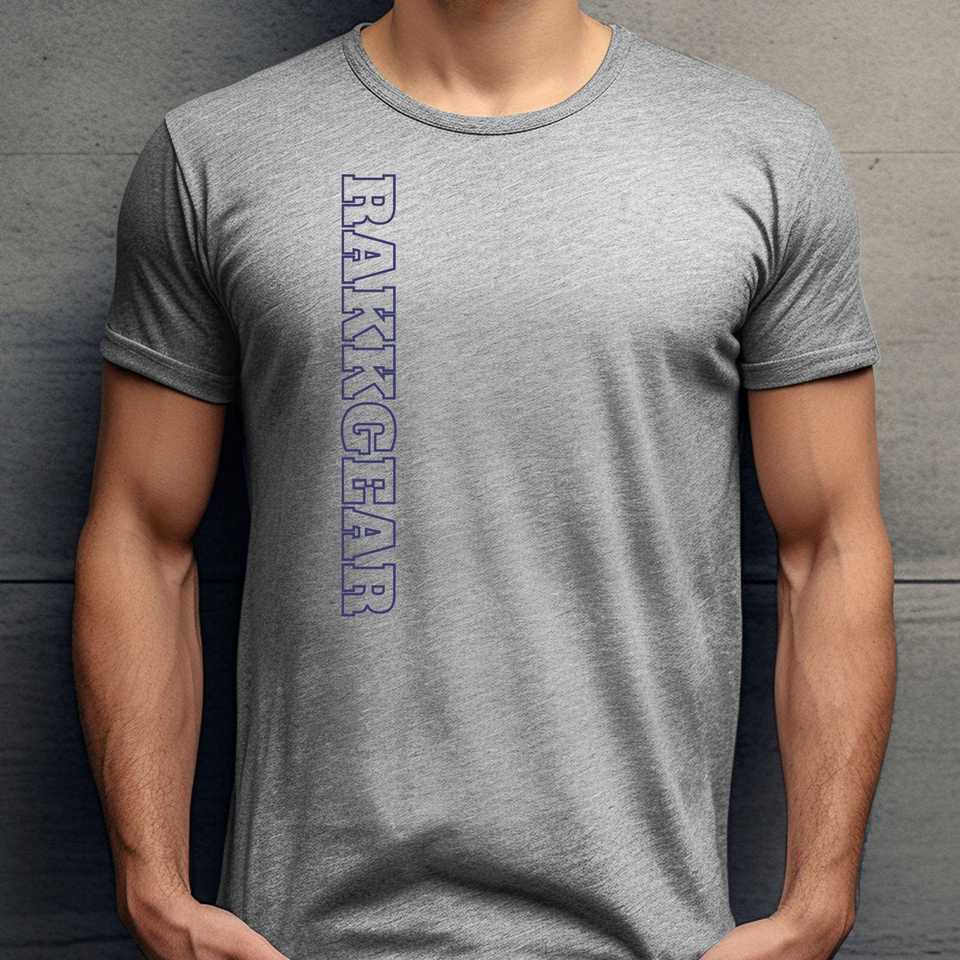 Rakkgear Blue Vertical Short Sleeve Tee in grey