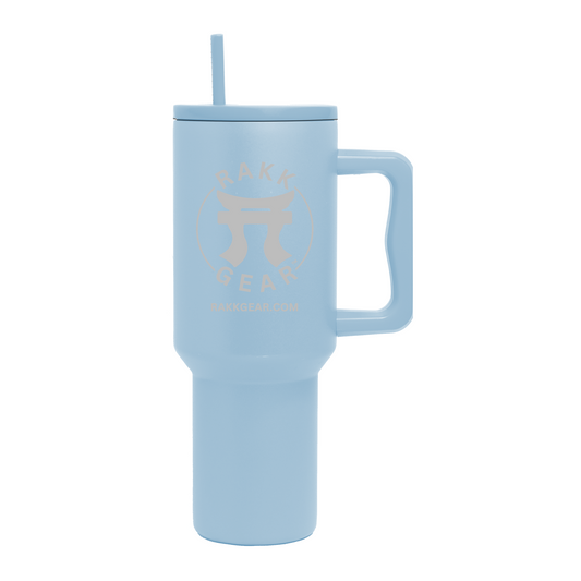 Rakkgear 40oz blue Tumbler with handle